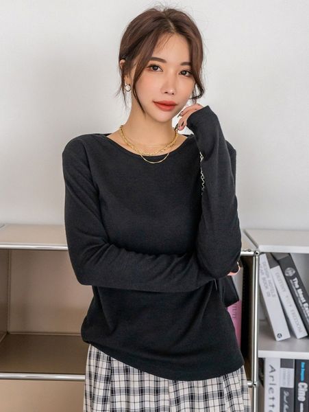 

dazy solid round neck tee q63i#, White