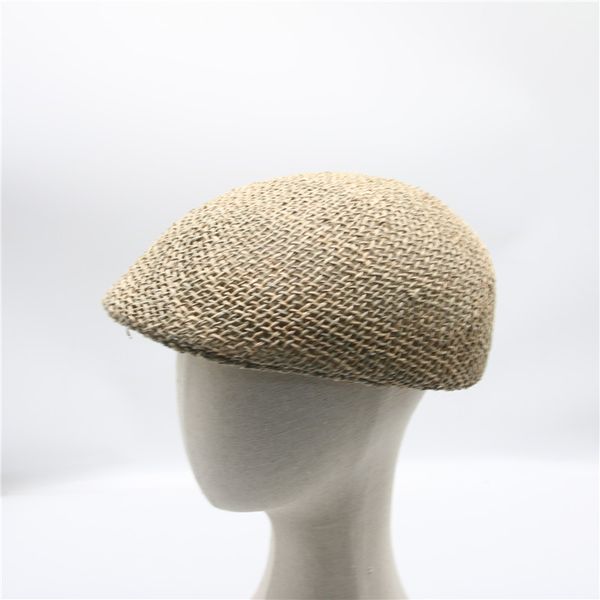 

summer hats berets men women solid hollow straw handmade vintage casual sun hats spring summer fascinator outdoor straw hats new, Blue;gray