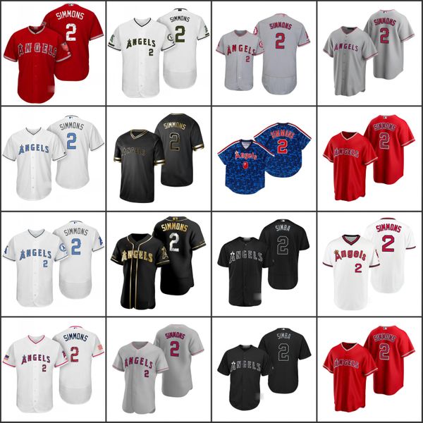 

los angeles angels men 2 andrelton simmons women youthjerseys, Black;red