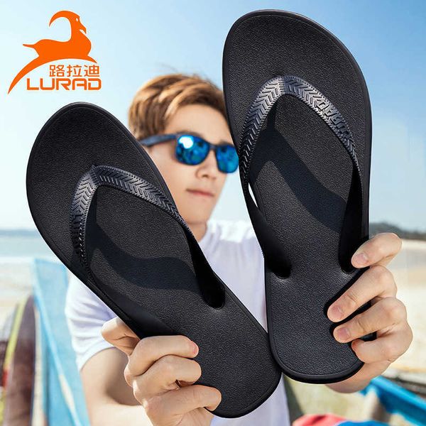 

luladi anti slip flip flop men's summer slippers, Black