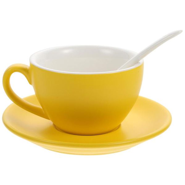 

mugs 1 set of ceramic coffee cup durable mug decorative tea (yellow)