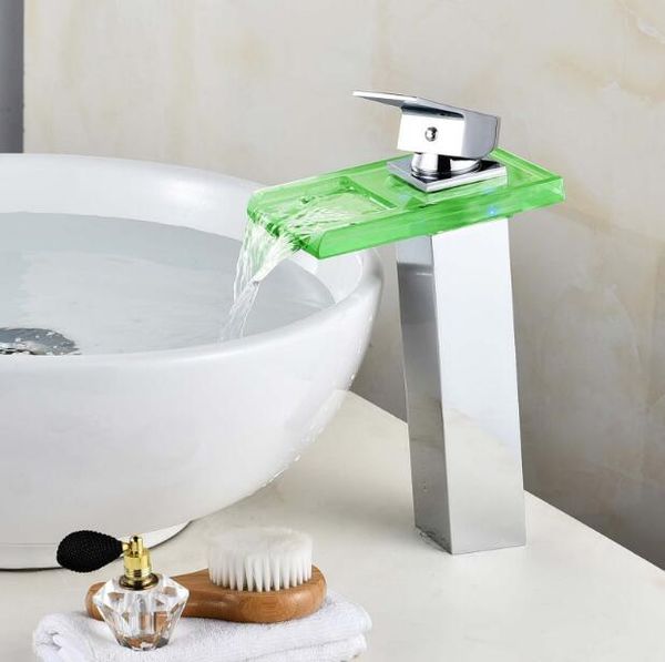 

bathroom sink faucets chrome/nickel/black oil led faucet water power basin mixer nickel tap