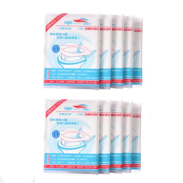 

100pcs/pack disposable toilet seat cover mat waterproof paper pad for travel/camping bathroom accessiories covers