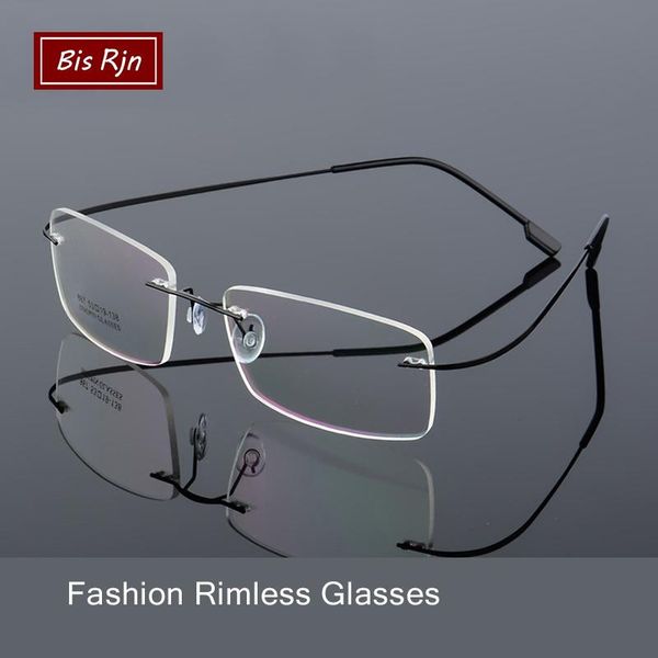 

fashion sunglasses frames lightweight flexible rimless eyeglasses optical glasses frame man woman computer memory titanium spectacle clear l, Black