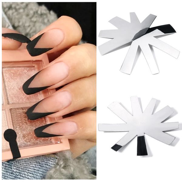 Pro 9 taglie Easy French Smile Cut V Line Punte a forma di mandorla Manicure Tagliabordi Tagliaunghie Acrilico Rosa Bianco French Nails