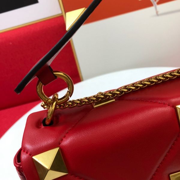 

25cm and 30cm luxury designer shoulder bags napa leather chain nail fashion bag handbag gold rivet flip over cross body