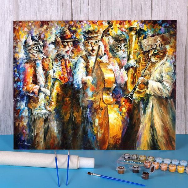 

paintings kleizmer cats paint by numbers kit acrylic paints 50*70 painting on canvas design for children wall handiwork