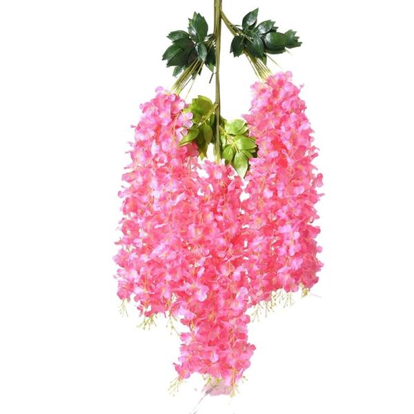 

decorative flowers & wreaths 12 pcs artificial flower violet ivy fake silk hanging wisteria for wedding party home garden outdoor ceremony