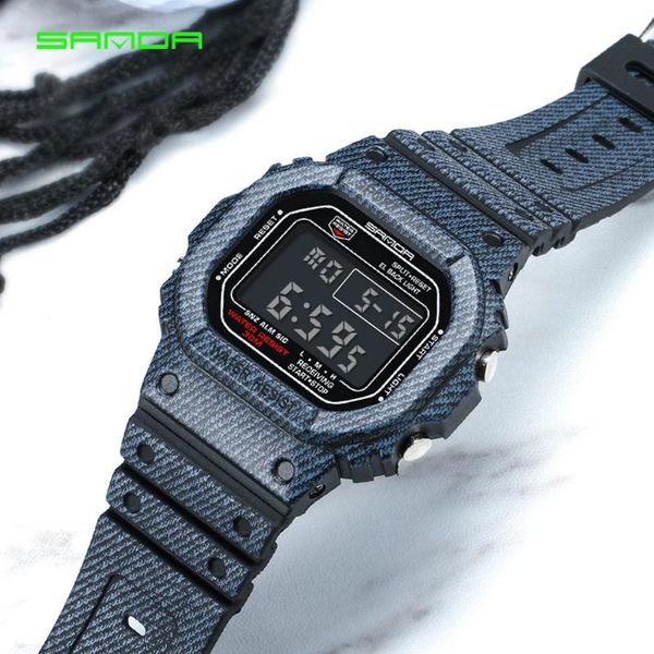 

wristwatches sanda watch 339 sports led electronic digital waterproof men lover's wrist watches mens brand relogio masculino, Slivery;brown