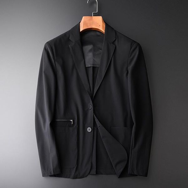 

men's suits & blazers spring casual blazer suit classic collar business jackets black single botton slim men plus size m-4xl, White;black
