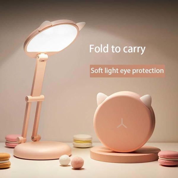 

towel led cute desk lamp eye protection student learning charging folding portable bedside for bedroom table