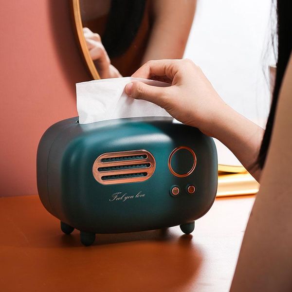 

tissue boxes & napkins retro radio box napkin storage holder toliet paper dispenser anti-slip case container home kitchen organizer bin orna