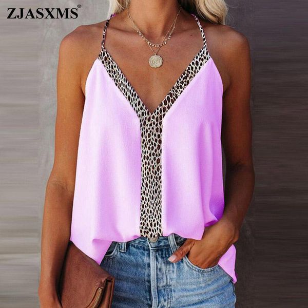 

women's blouses & shirts deep v neck string halter blouse shirt women spring leopard print patchwork summer sleeveless streetwear p, White