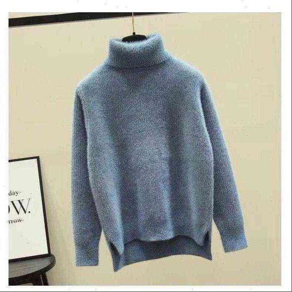 

Womens Sweaters Autumn Winter Women Warm Thick Sweater Korean Cashmere Turtleneck Long Sleeve Fashion Oversized Knitted Pullovers W498, White;black