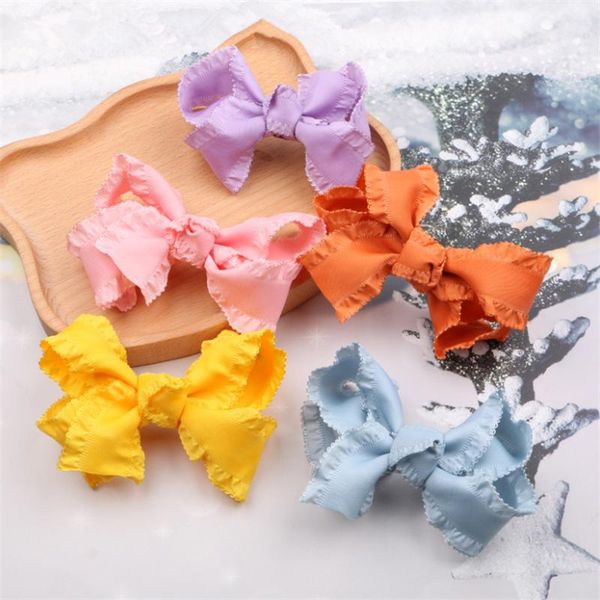 

10pcs/lot children hair bows with clips for girls kids candy color knot ribbon hairpins accessories, Slivery;white