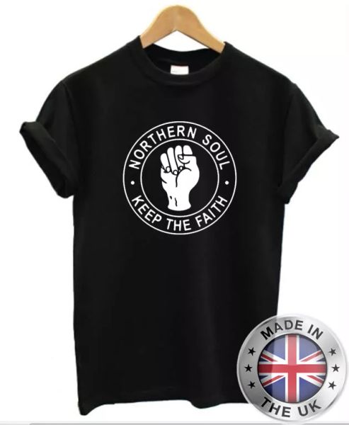

northern soul keep the faith t shirt retro motown man casino gift, White;black