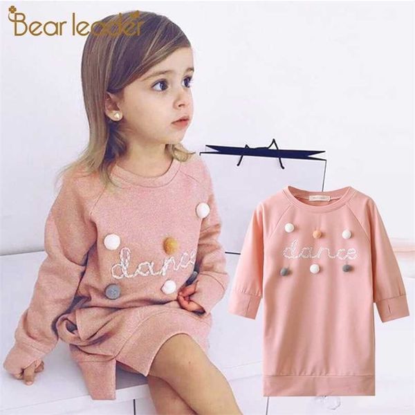 Bear líder meninas moletom primavera outono crianças vestuário casual longa camisola Pontos bonitos padrão de manga completa trajes 211111