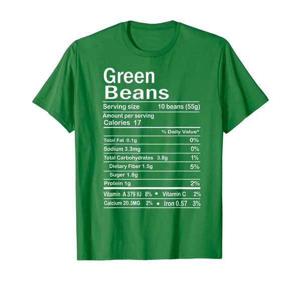 

funny green beans nutrition facts thanksgiving costume gift t-shirt, White;black