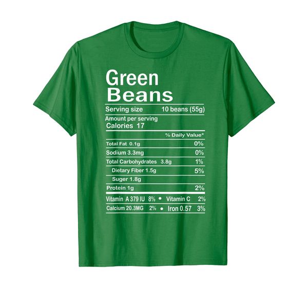 

Funny Green Beans Nutrition Facts Thanksgiving Costume Gift T-Shirt, Mainly pictures