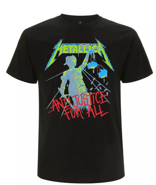 

metallica and justice for all james hetfield licensed t-shirt mens, White;black