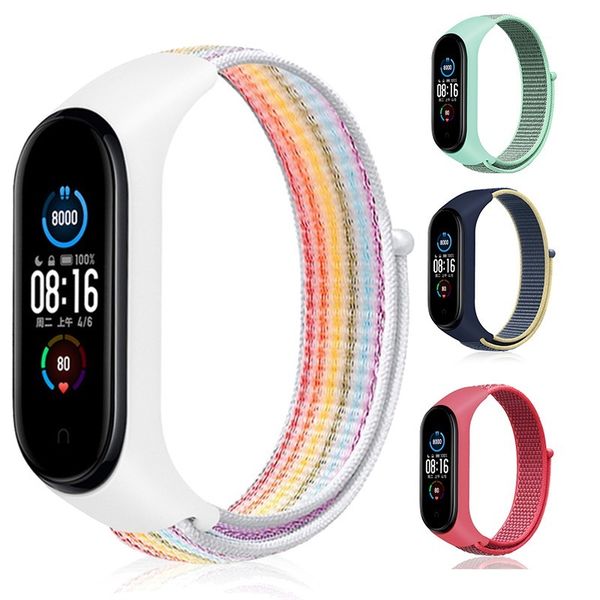 

nylon strap for xiaomi mi band 6 4 3 5 bracelet wristband sports breathable bracelet for miband 6 5 4 3 replacement strap