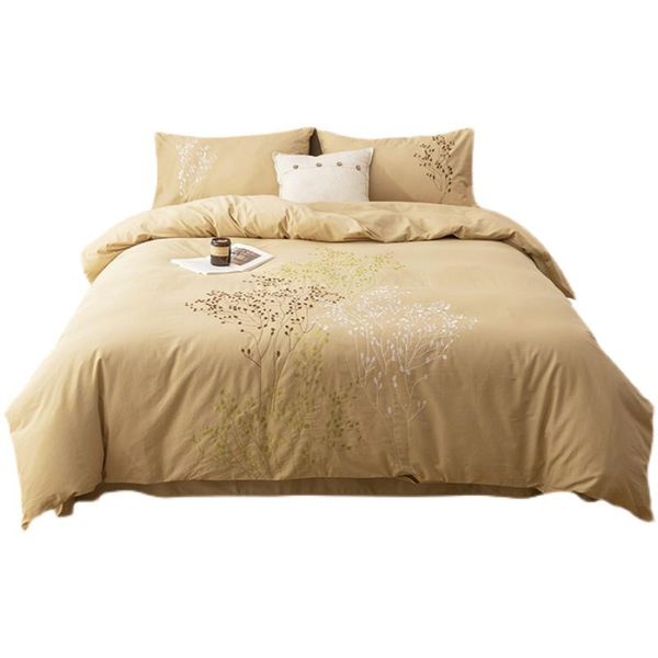 

bedding sets soft cotton twill embroidery duvet cover set el quality&hypoallergenic with button closure & matching shams king