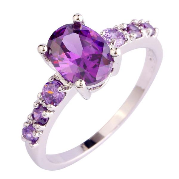 

wedding rings bonlavie purple cubic zirconia bands jewelry for women, Slivery;golden