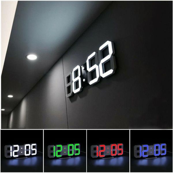 

wall clocks modern decoration digital clock 3d luminous led usb electronic alarm for home deskliving room decor