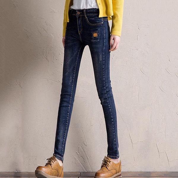 

the korean version of slim stretch plus size pencil pants trendy jeans women's trousers 2021 spring and summer, Blue