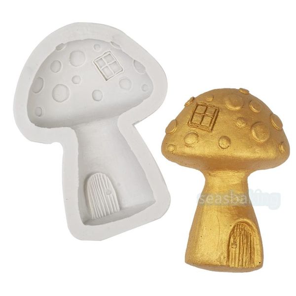 

baking moulds 3d mushroom house silicone mold fondant chocolate gumpaste cake border mould diy handmade soap molds decorating tools