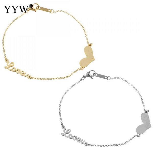 

stainless steel bracelet wholesale lot heart plated oval chain with letter pattern charm for women famous jewelry link,, Black