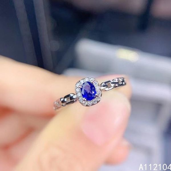 

cluster rings kjjeaxcmy fine jewelry 925 sterling silver inlaid natural sapphire women fresh chinese style gem ring support detection, Golden;silver