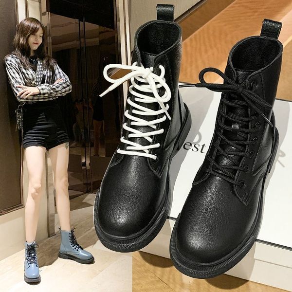 

boots winter shoes lace to ankle boots high female black platform higher casual cross-tied blue mujer 879n j82z