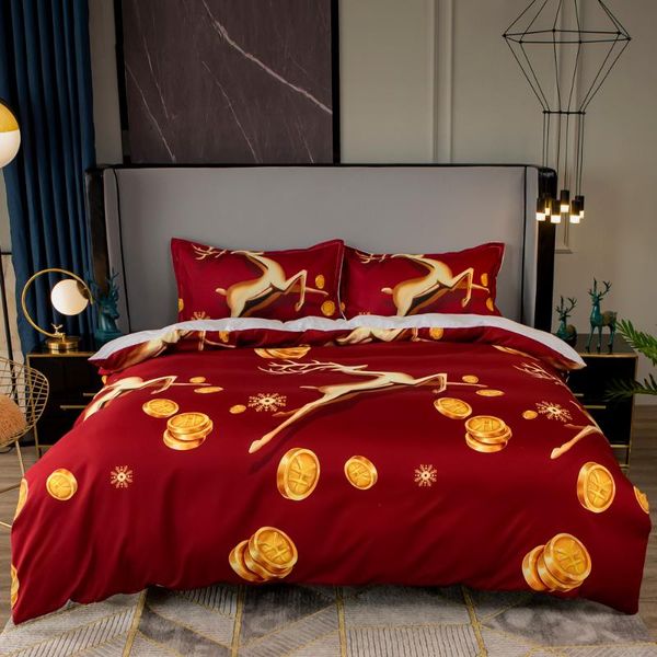 

bedding sets 3d christmas set  size luxury cartoon santa claus duvet cover and pillowcase kids year gifts bed comforters