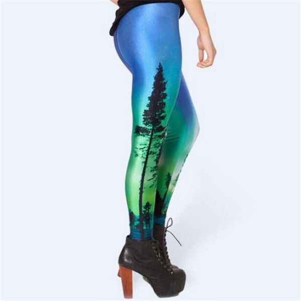 

women's leggings viianles digital tree print legging women push up high waist fitness harajuku plus size pants 4xl, Black