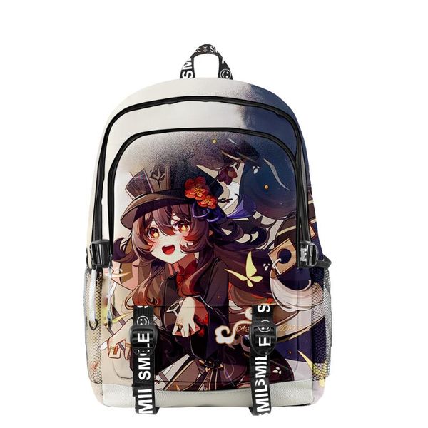 

backpack genshin impact hutao primary middle school students boys girls 3d oxford waterproof lapbag schoolbag travel