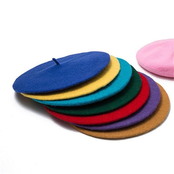 

berets beret hats women solid black purple yellow wool cotton autumn winter casual fashionable 2021 sombreros de mujer, Blue;gray
