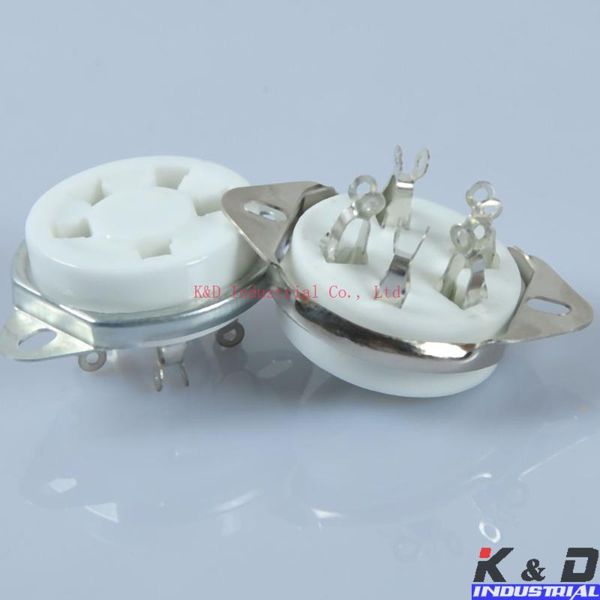 

smart power plugs 2pcs 5pin sliver ceramic tube socket mount for 807 parts