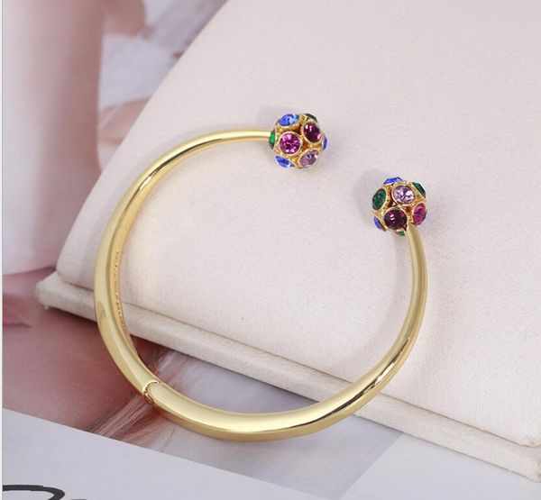 

round shape inlaid colorful rhinestone earrings fashion female bracelet charm bracelets, Golden;silver