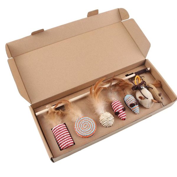 

cat toys gift funny stick set simulation mouse fun pet 7pcs