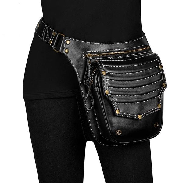

women steampunk retro package fashion messenger bag men one shoulder satchel waist bags