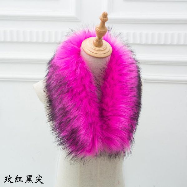

scarves 2021 faux raccoon fur scarf winter jackets hood decor multicolor fake men coat collar fy19, Blue;gray
