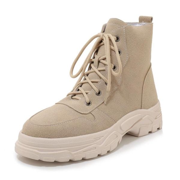 

boots 2021 women warm ankle fashion thick sole casual shoes winter short snow footwear size 34-43, Black