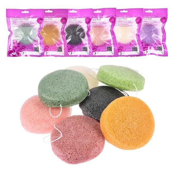

sponges, applicators & cotton 6pcs cleansing puff konjac sponge round shape face skin care tool natural wash facial cleanser tools