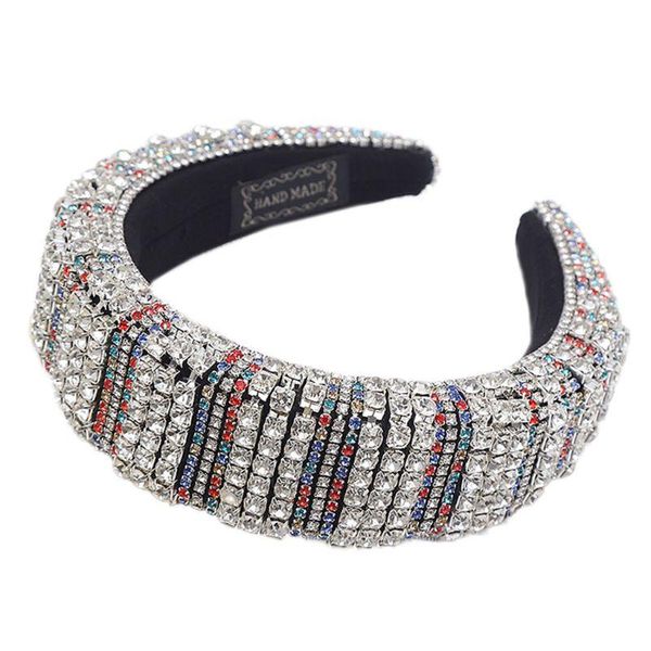 

hair clips & barrettes baroque tiaras wide headband luxurious color crystal rhinestones hoop female girls headwear accessories, Golden;silver