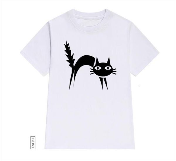 

horror fear cat cotton womens t shirts casual funny yong girl tee 5 colors drop ship s 582, White