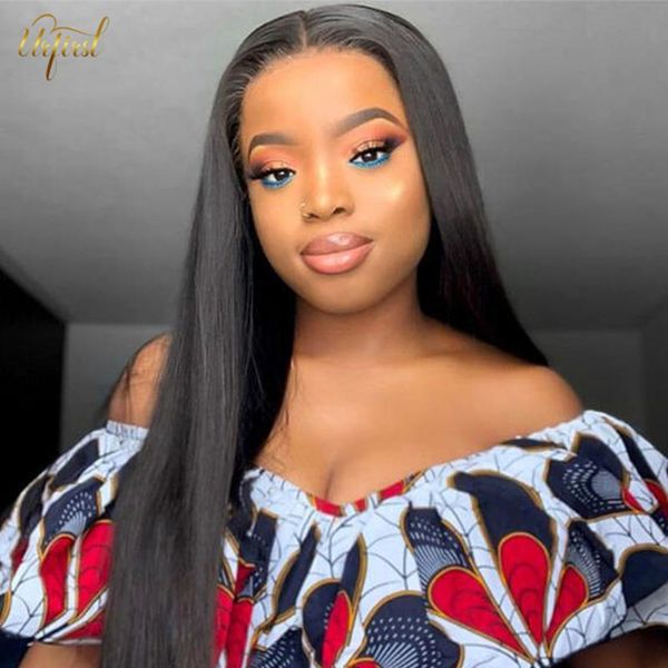

transparent straight lace front wig malaysian 13x4 frontal human hair wigs for black women remy closure pre plucked, Black;brown