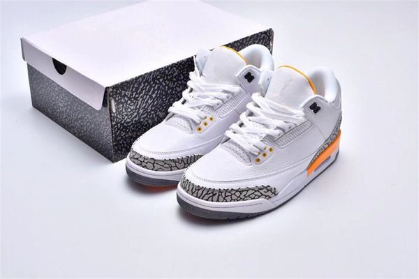 

jumpman 3 laser orange white retro og basketball shoes outdoor sneakers sports with original box fast delivery
