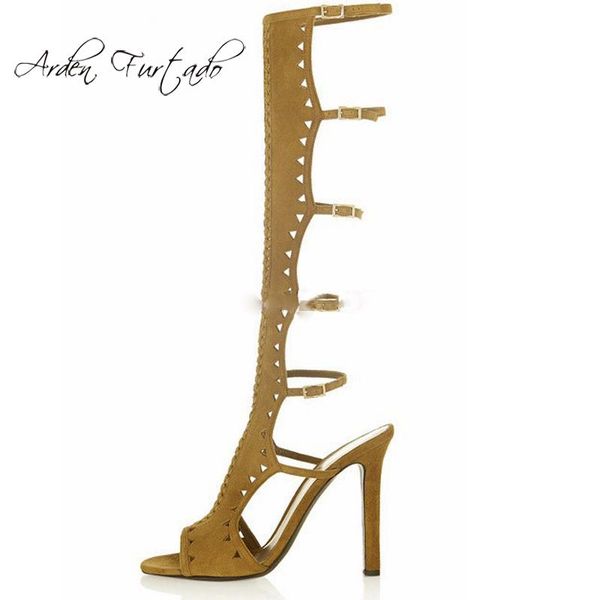 

summer 2021 fashion women's shoes stilettos heels sandals buckle elegant gladiator boots back narrow band peep toe, Black