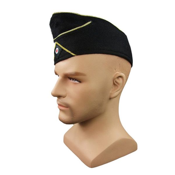 

wide brim hats wwii german wh panzer general side cap, Blue;gray